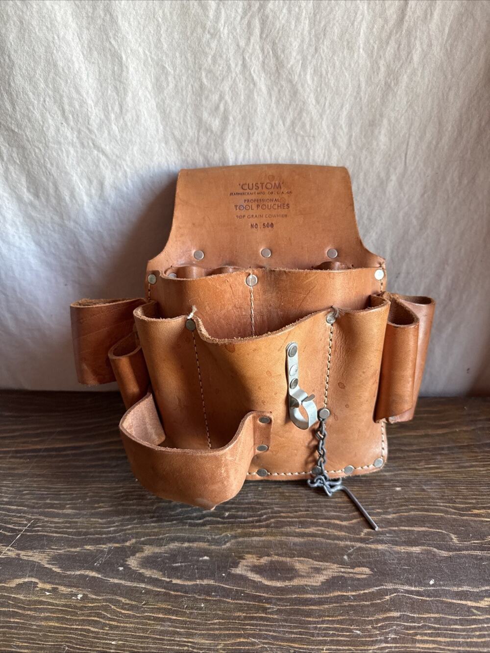 VTG Rooster Products R-500 Multi-Pocket Tool Belt Pouch Heavy Duty Cowhide